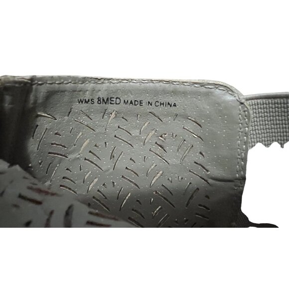 Kenneth Cole Beige Gold Shimmer Open Toe Ankle Booties Sz 8 Chunky Heel Womens - Picture 9 of 12